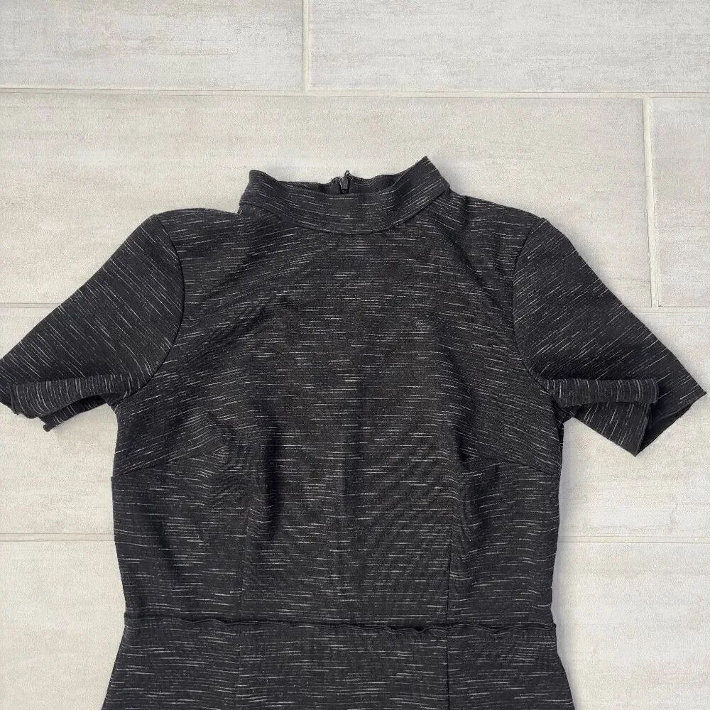 Ann Taylor Dress Sheath Midi Short Sleeve Dark Grey Size 2 Business Casual Work - Picture 4 of 7